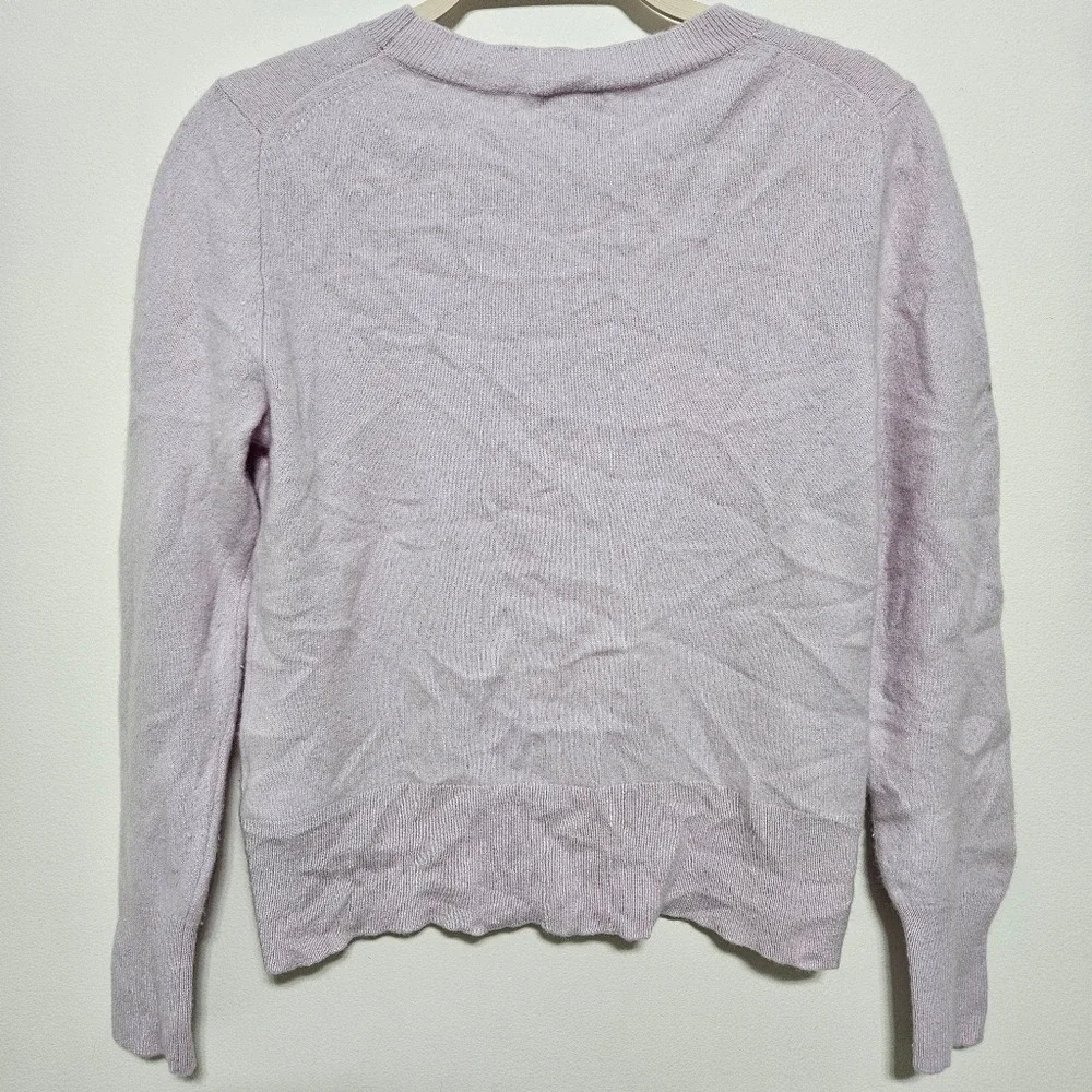 J.CREW 100% Cashmere Sweater Long Sleeve Coquette Cottage Cozy Womens Purple‎ M